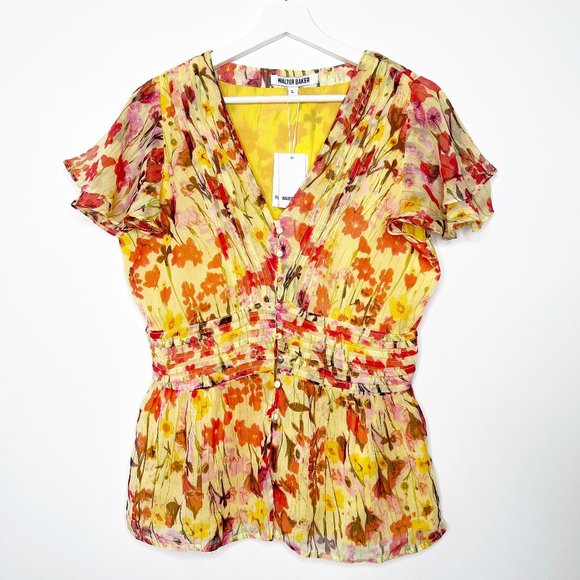 ZIVA Floral Ruffle Peplum Blouse